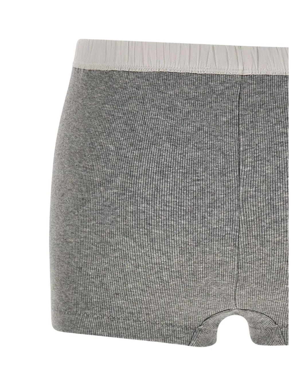Entire studios Gray Ribbed Cotton Shorts