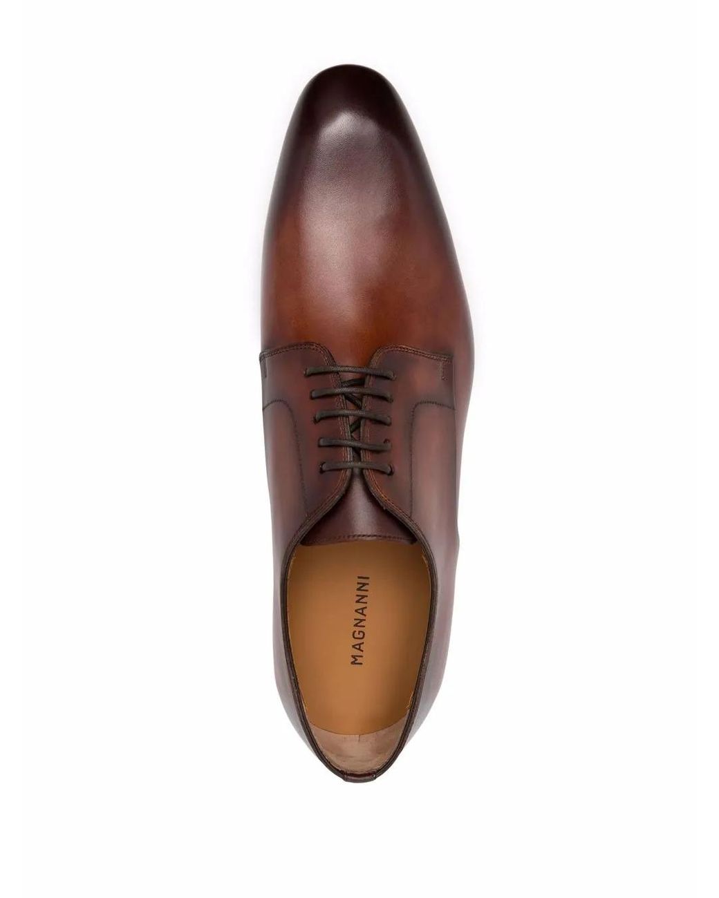 Magnanni Shoes Brown Leather Derby Shoes for men