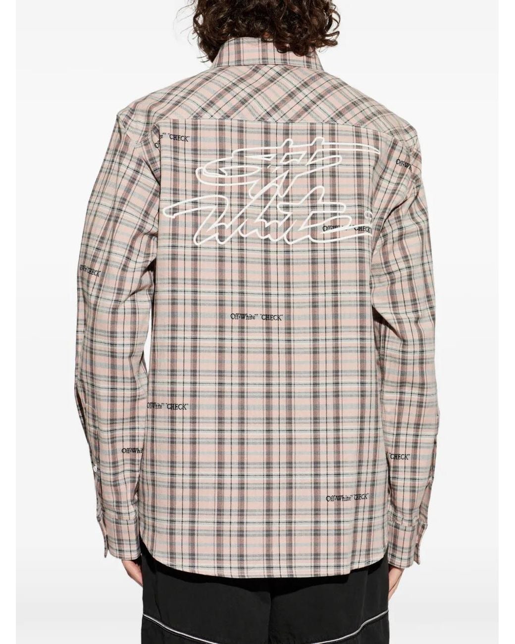 Off-White c/o Virgil Abloh White Marker Logo-Embroidered Shirt for men