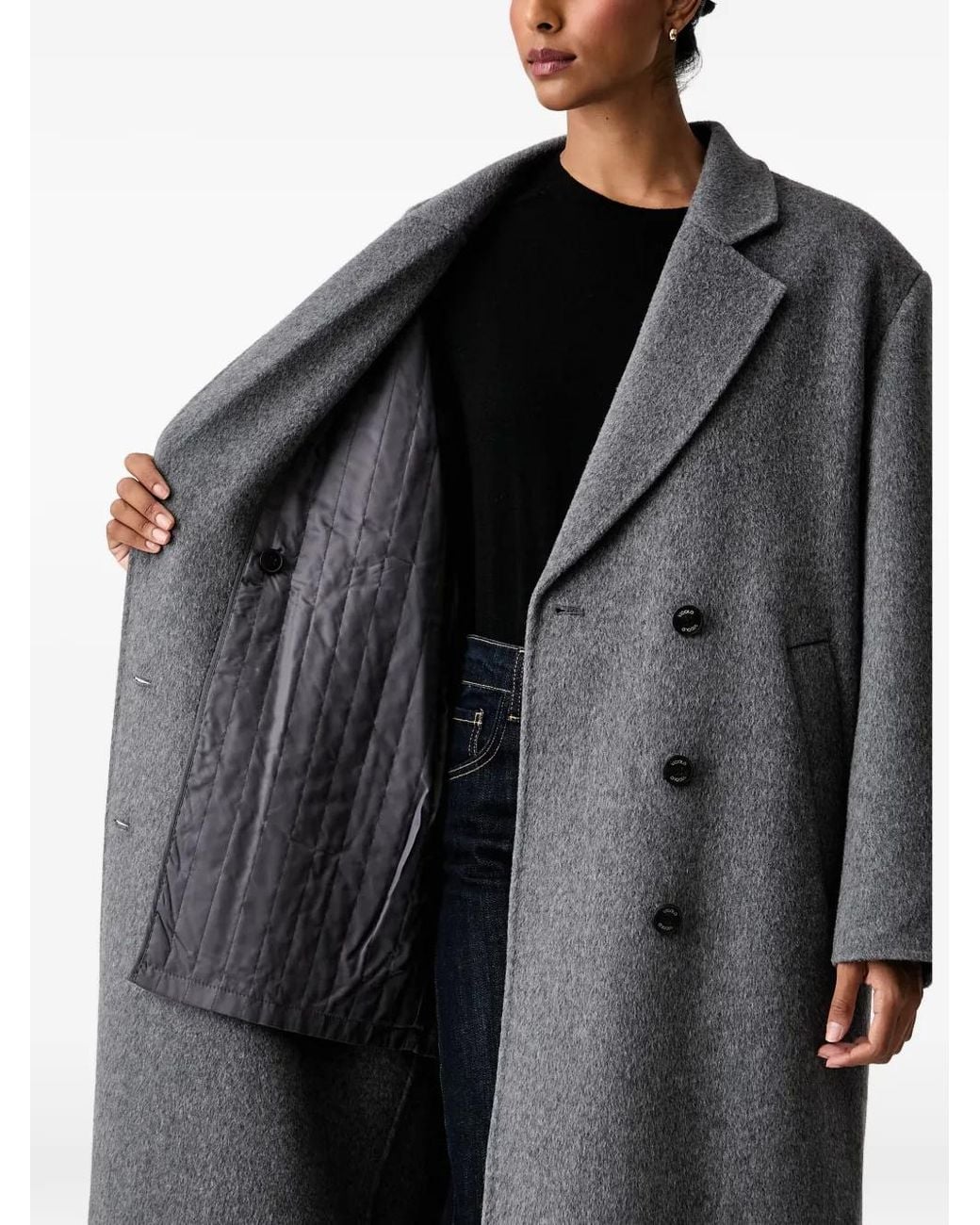 ViCOLO Black Double-Breasted Coat