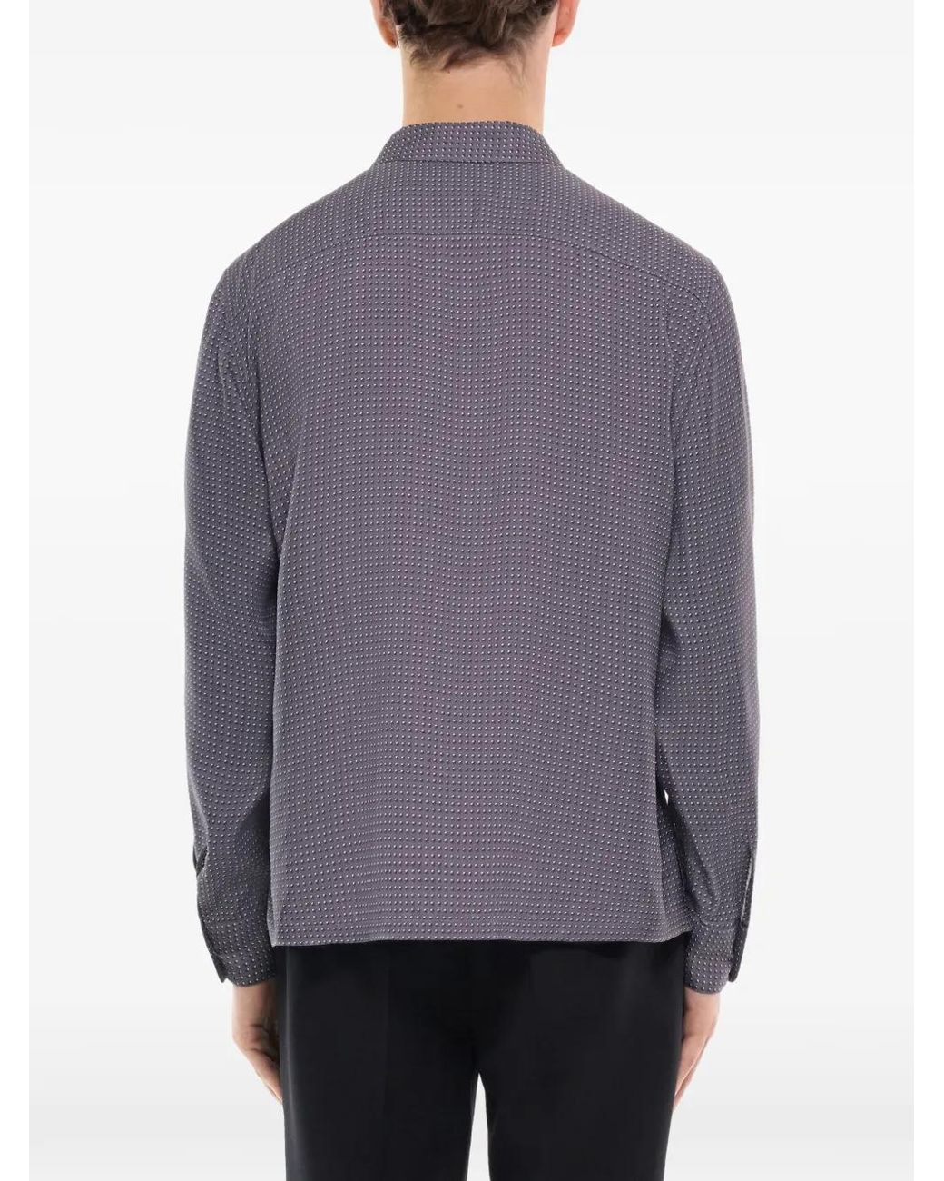 Fursac Purple Polka-Dot Long-Sleeve Shirt for men
