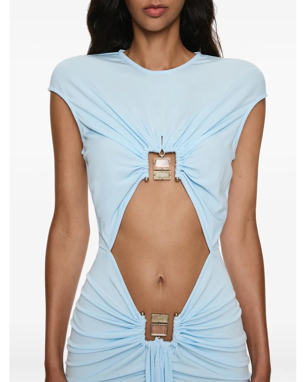 Christopher Esber Blue Bezel Quartz Disconnect Mini Dress