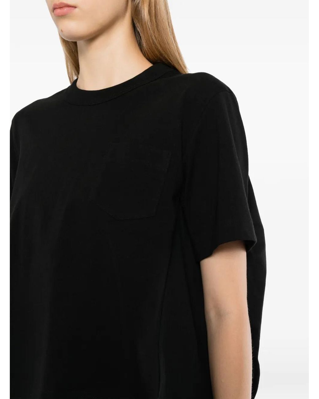 Sacai Black Patch-Pocket T-Shirt