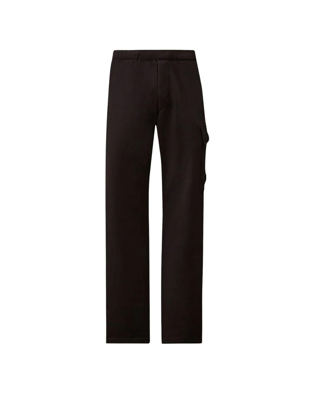 C P Company Black Diagonal Raised Fleece Cargo Pants for men