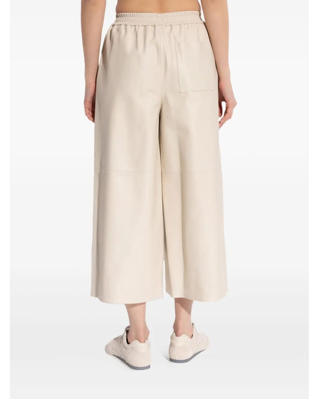 Loewe Natural Cropped Leather Trousers