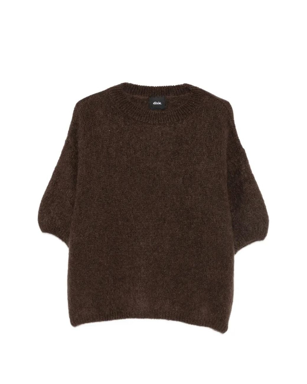 Dixie Brown Short-Sleeve Knitted Sweater
