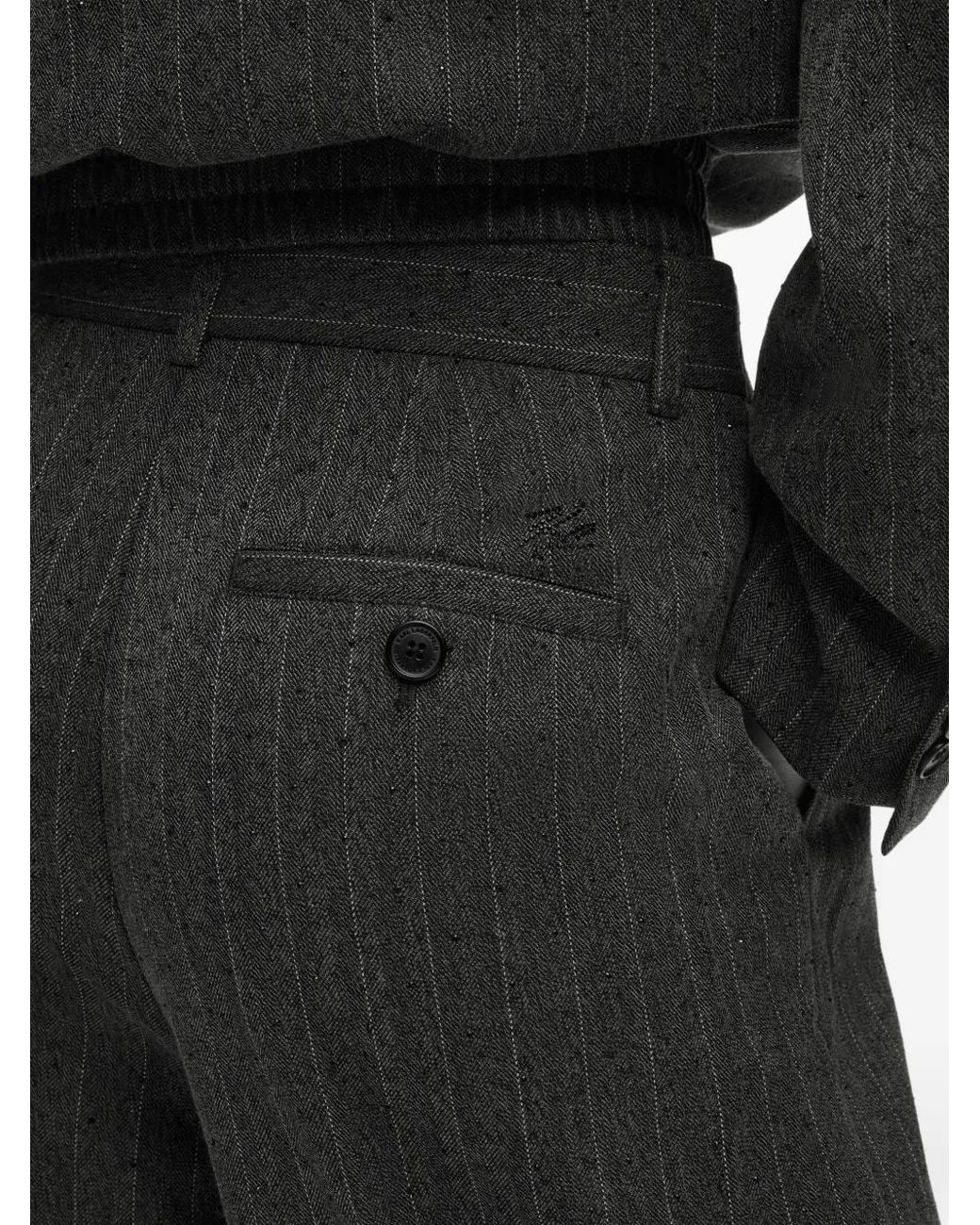 Karl Lagerfeld Gray Pinstripe Tailored Trousers