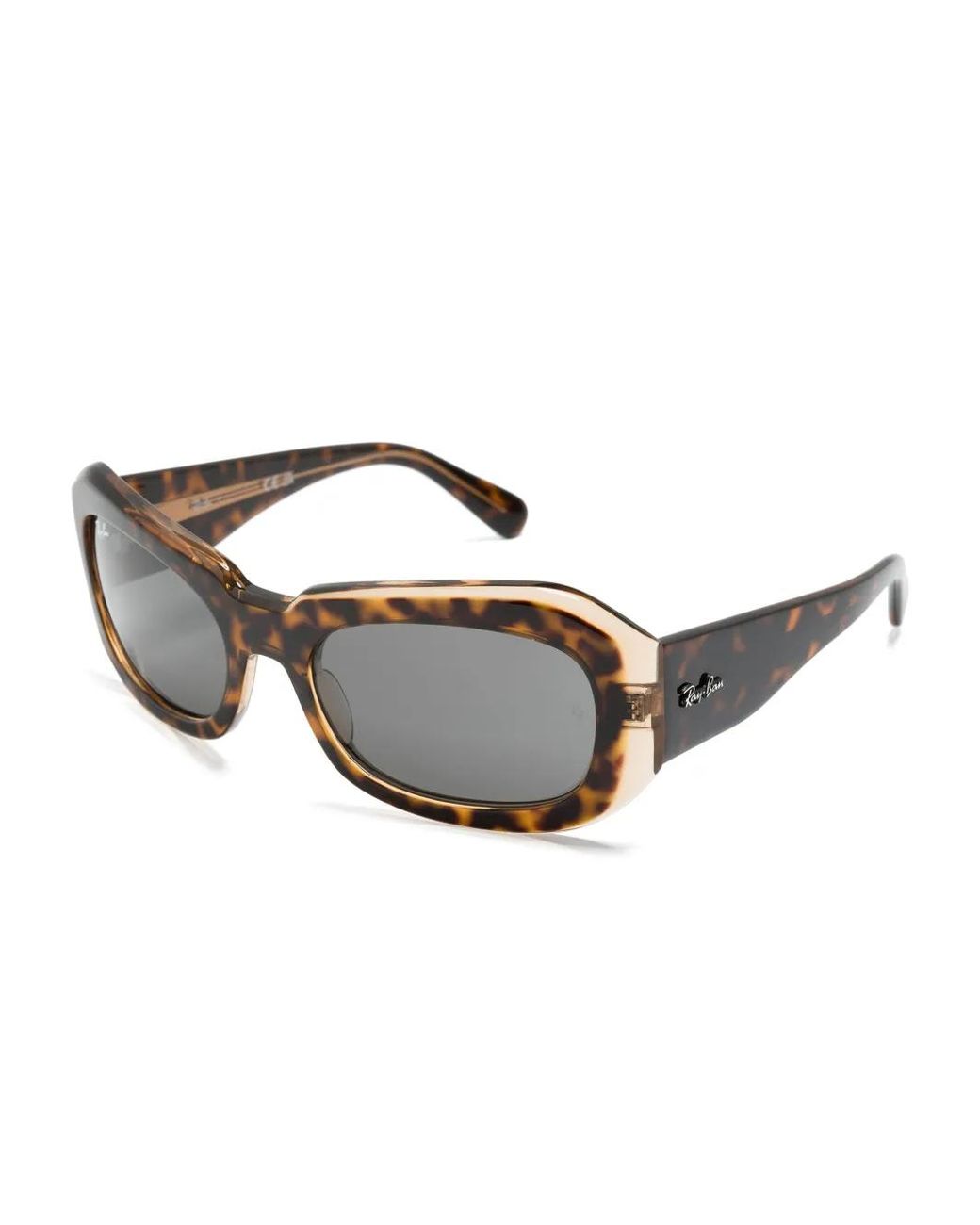 Ray-Ban Gray Beate Rectangle-Frame Sunglasses