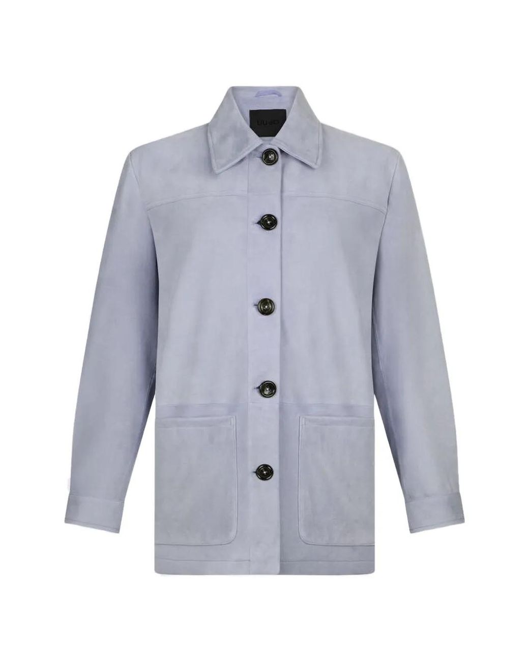 Liu Jo Blue Geknöpfte Wildlederjacke