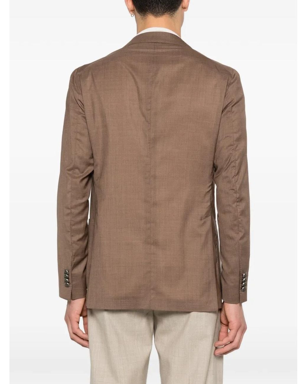 Tagliatore Brown Buttoned Single-Breasted Blazer for men