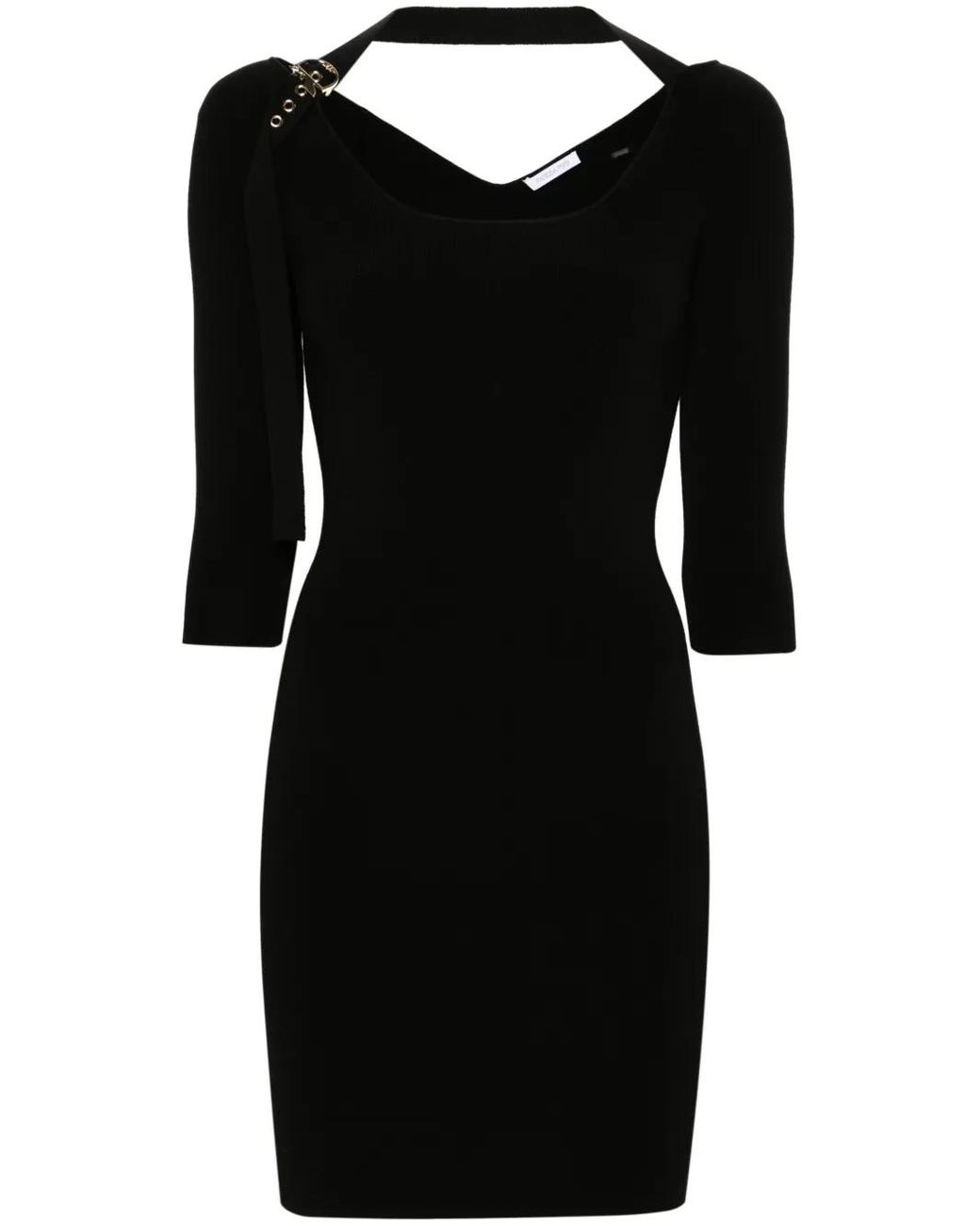 Patrizia Pepe Black Bodycon Knitted Minidress