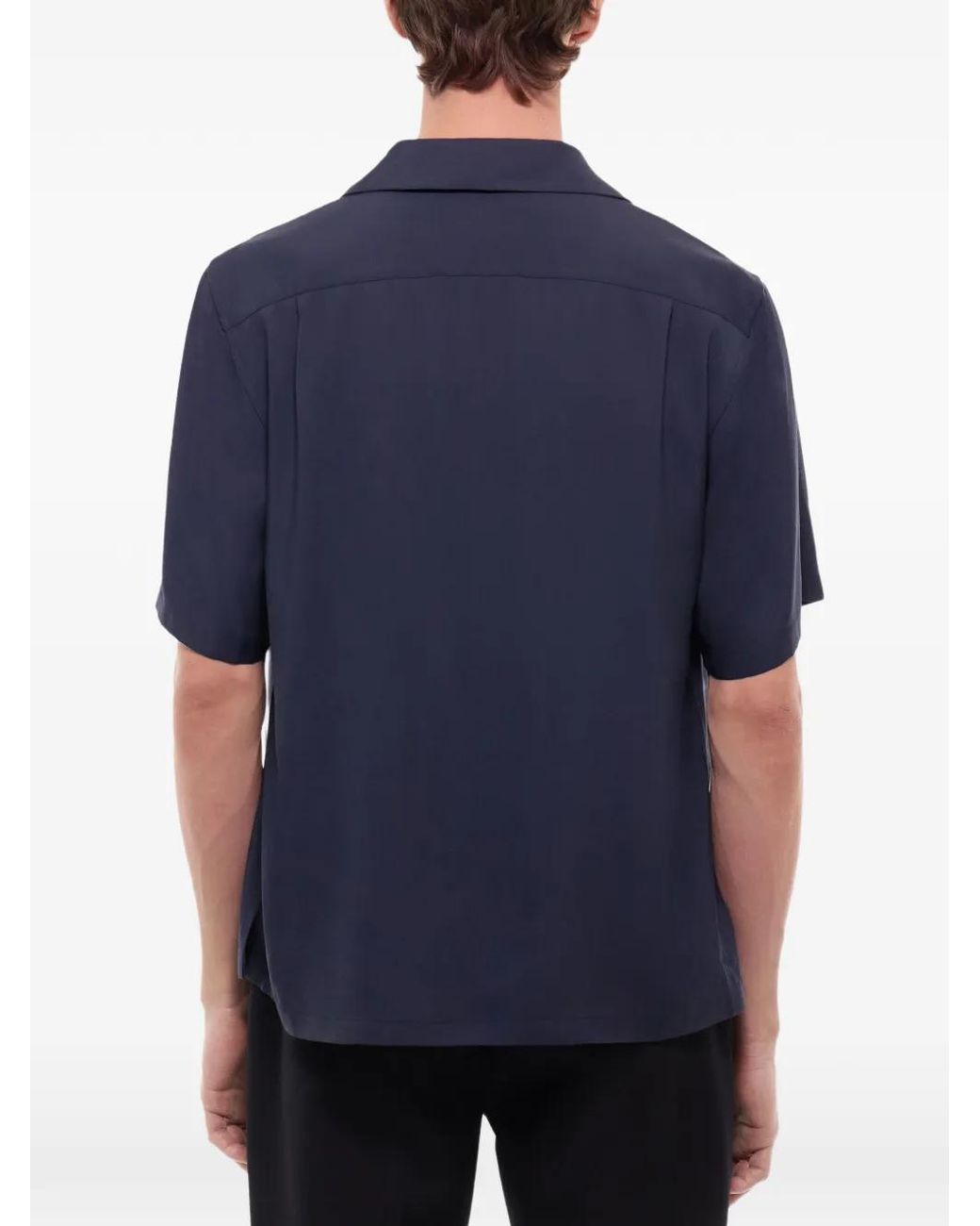 Fursac Blue Chemise À Col Cubain for men