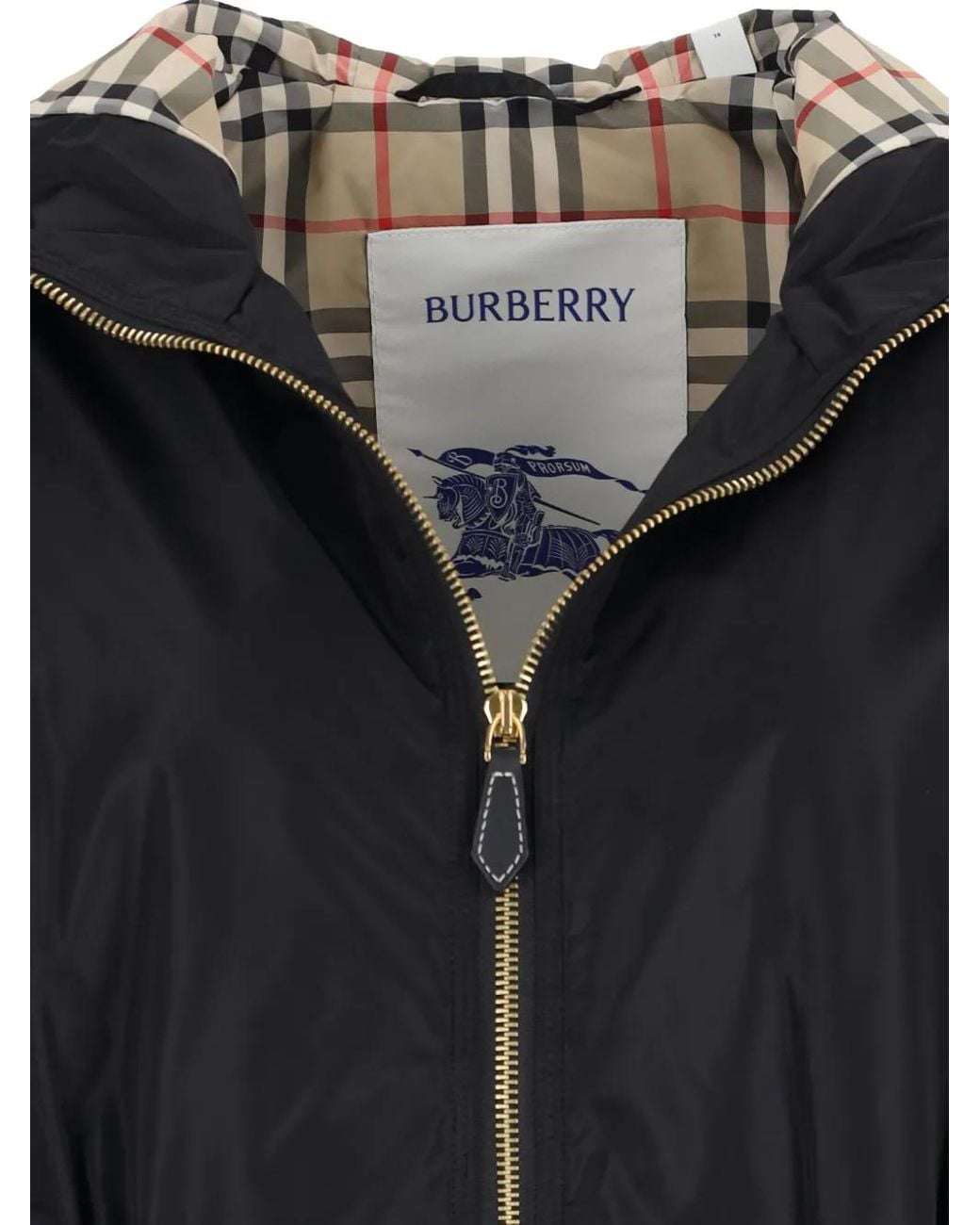 Burberry Black Nylon Hooded Jacket