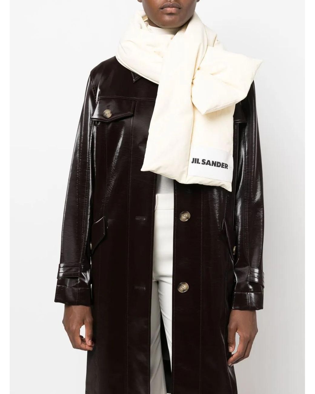 Jil Sander White Scarfs Cream