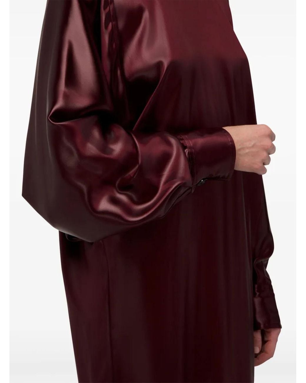 Ferragamo Purple Satin High Neck Dress