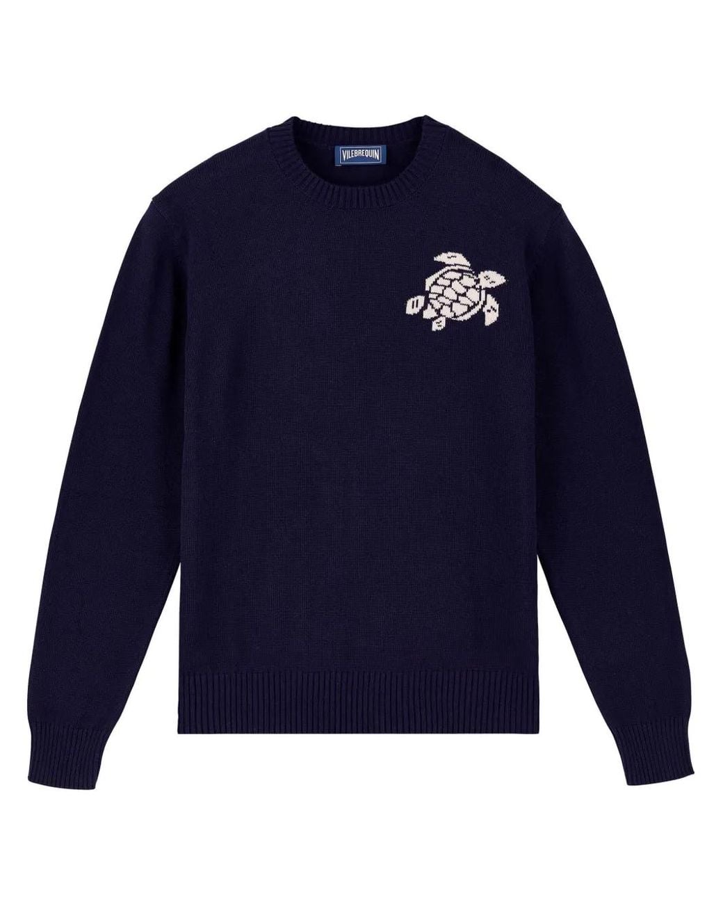 Vilebrequin Blue Embroidered-Logo Sweater for men