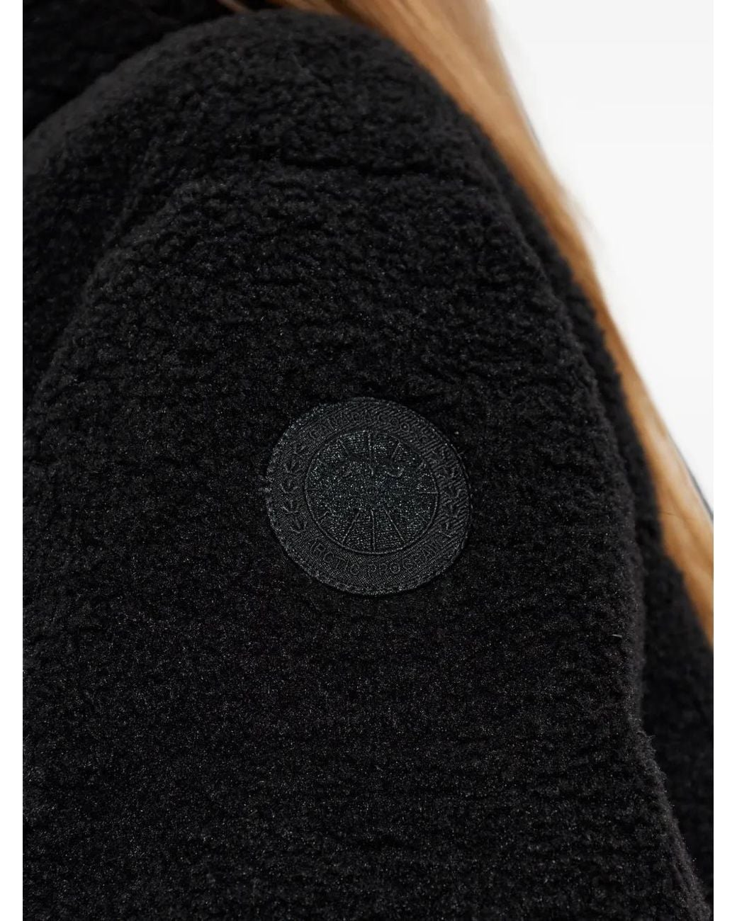 Canada Goose Black Fallon Fleece-Textured Puffer Jacket