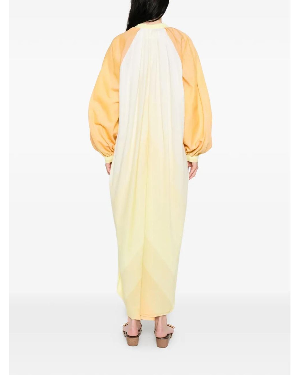 Marrakshi Life White V-Neck Long-Sleeve Maxi Dress
