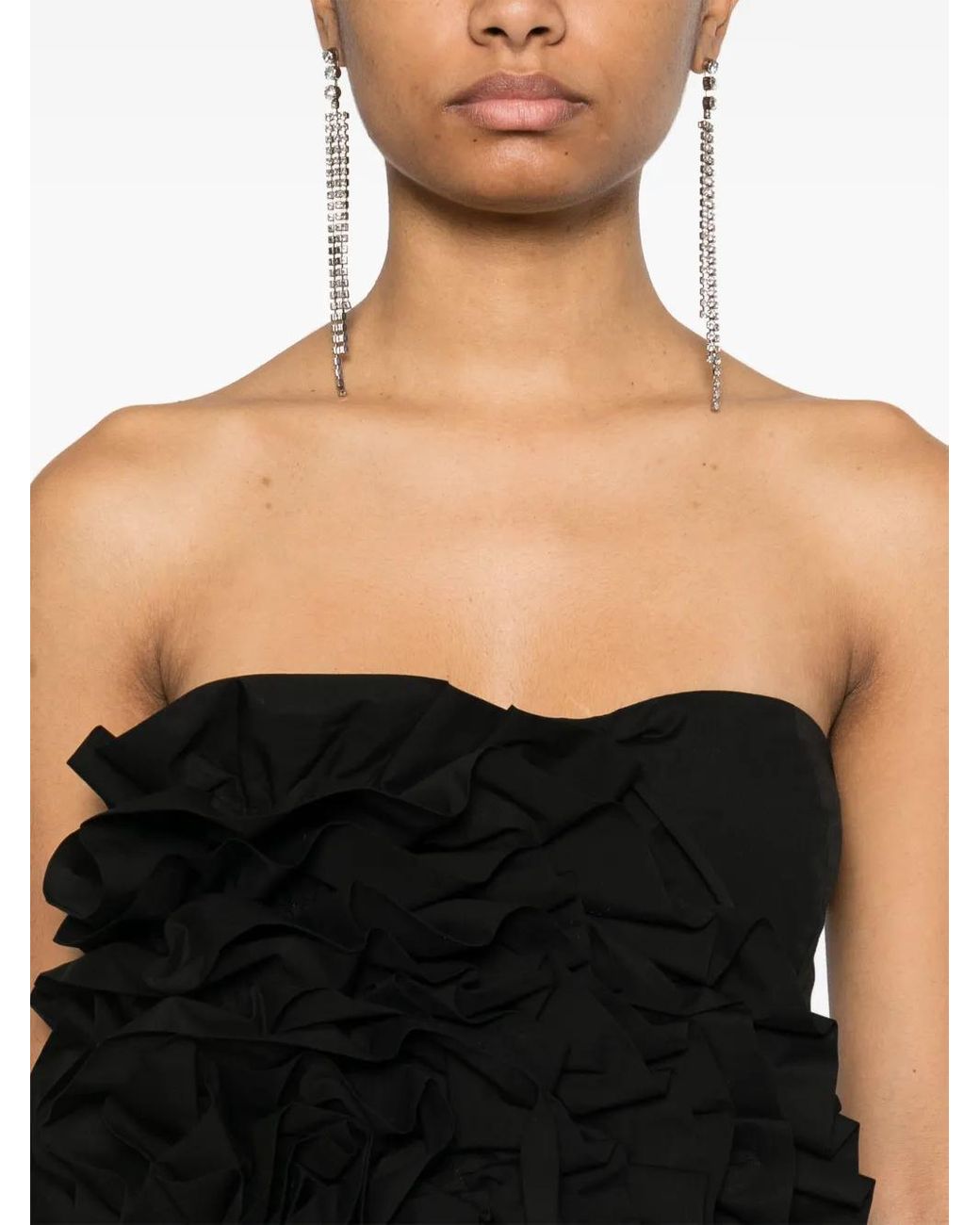 ROTATE BIRGER CHRISTENSEN Black Floral-Appliqué Mini Dress