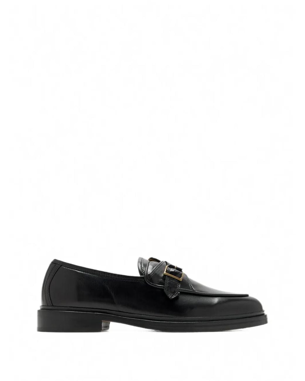 Jacques Soloviere Black Serge Buckle-Strap Loafers for men