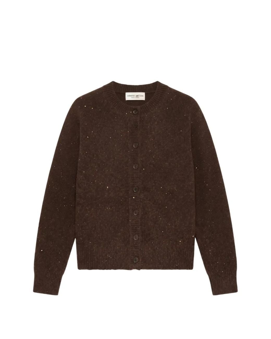 Roberto Collina Brown Flecked Button-Up Cardigan