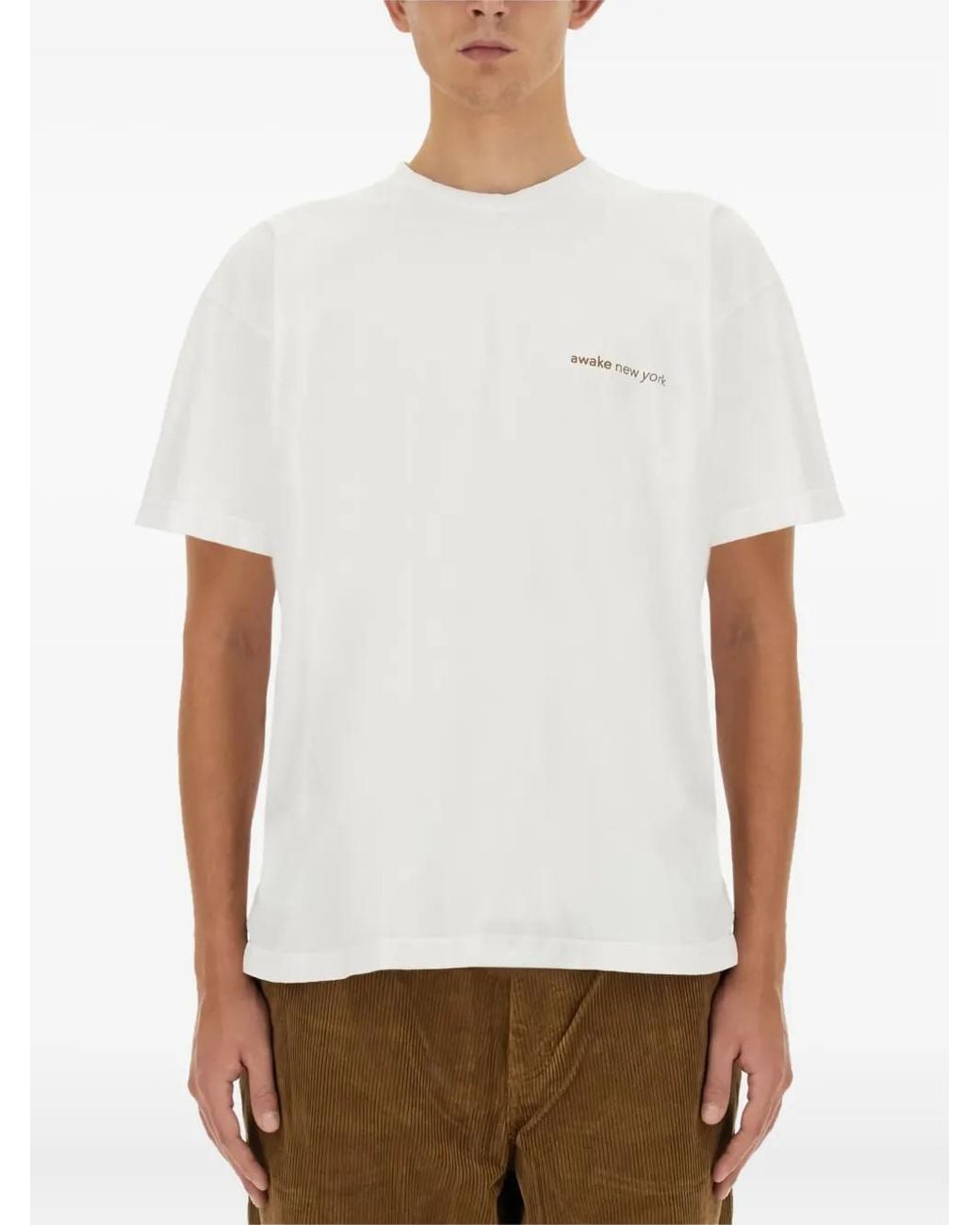 AWAKE NY White Back-Print Cotton T-Shirt for men