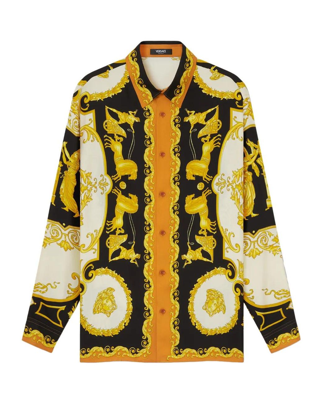 Versace Overhemden ,Veelkleurig ,Silk Shirt in het Multicolor voor heren