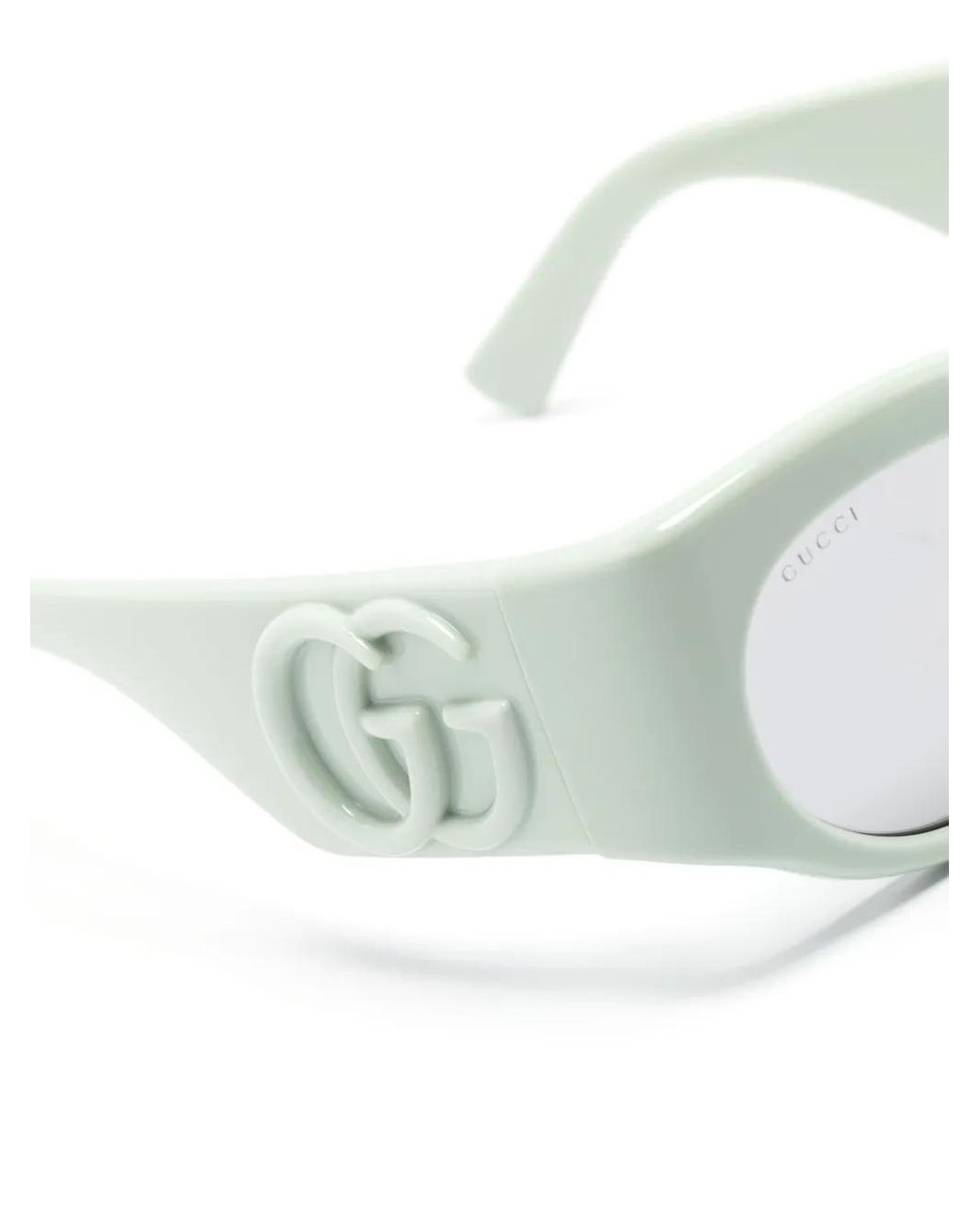 Gucci White Oval-Frame Sunglasses