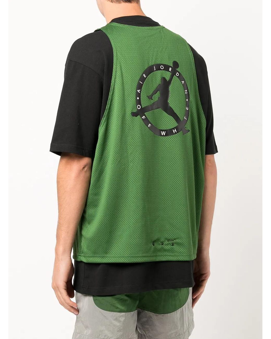 Nike Green Logo-Print Layered T-Shirt for men