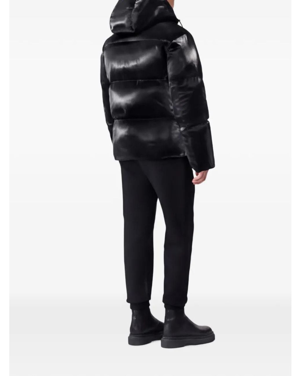 Mackage Black Kent-Glo Hooded Puffer Jacket for men