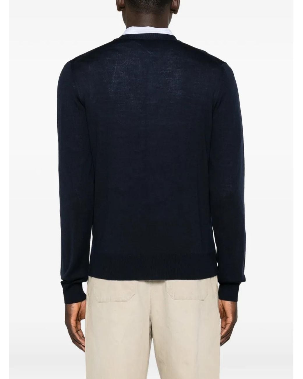 Emporio Armani Black V-Neck Button-Up Cardigan for men