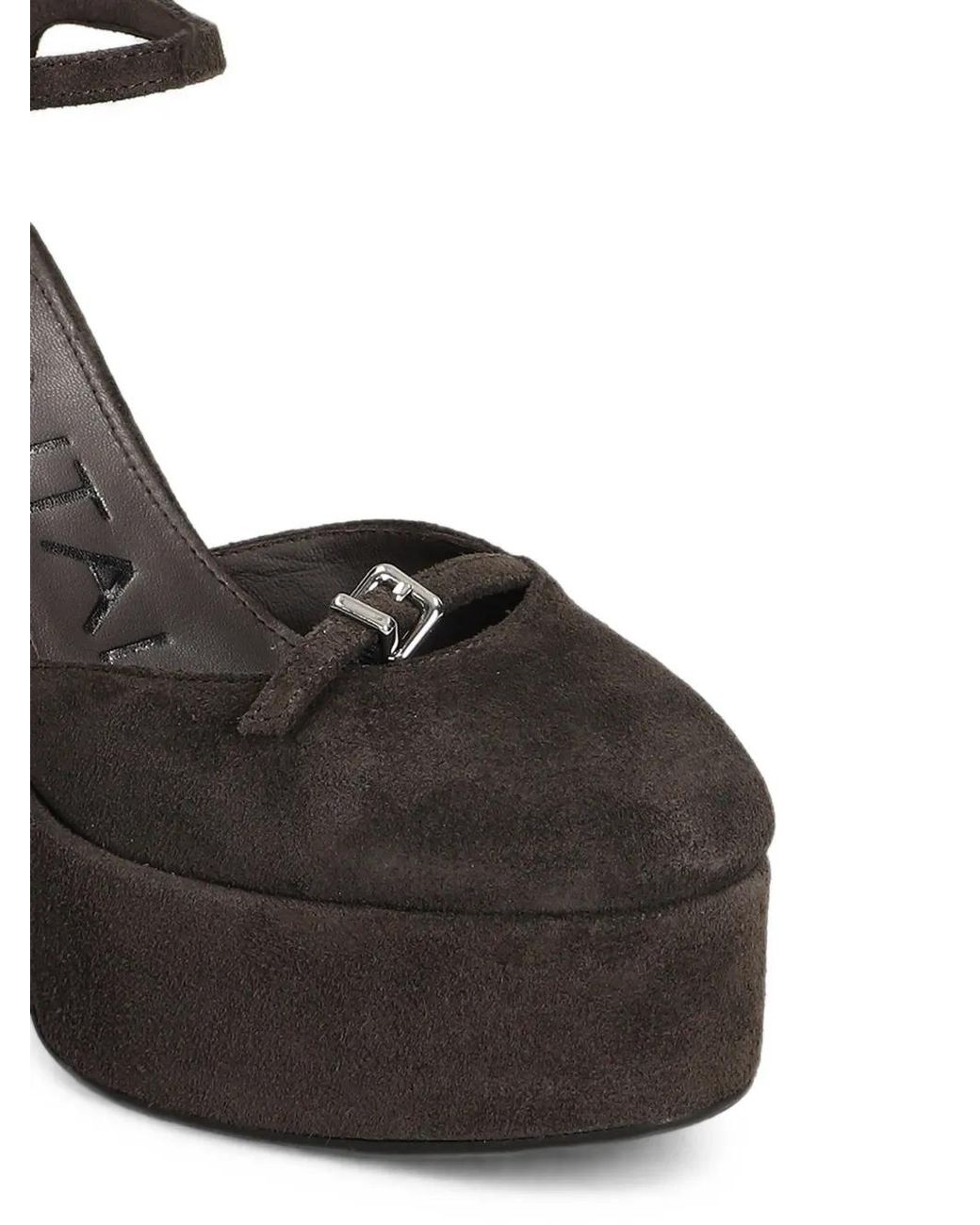 Chantal Black Buckle-Detail Platform Pumps