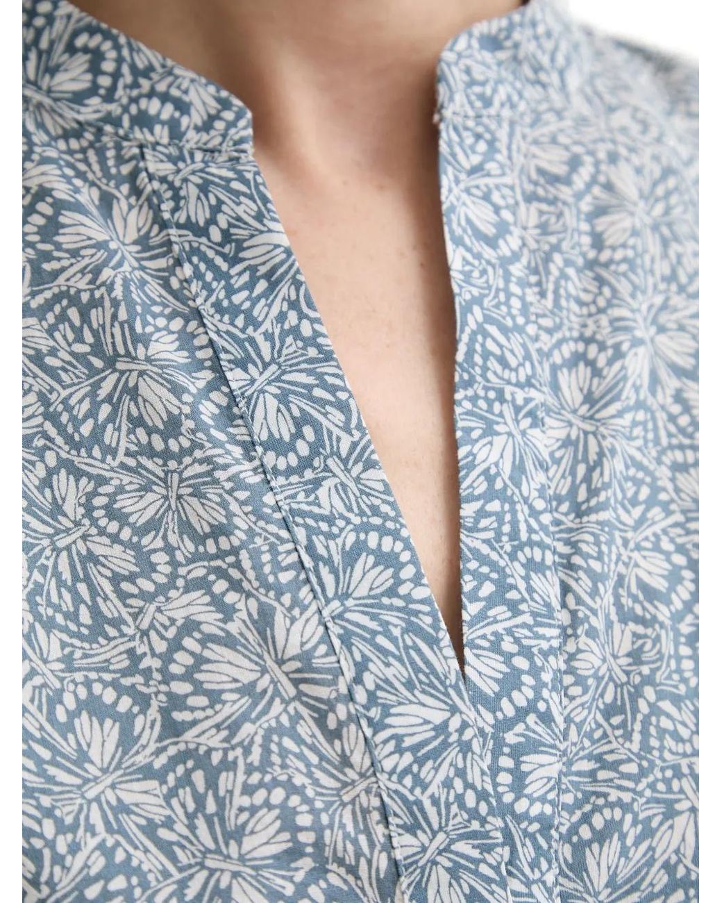 Marc O' Polo Blue Butterfly-Print Sleeveless Blouse