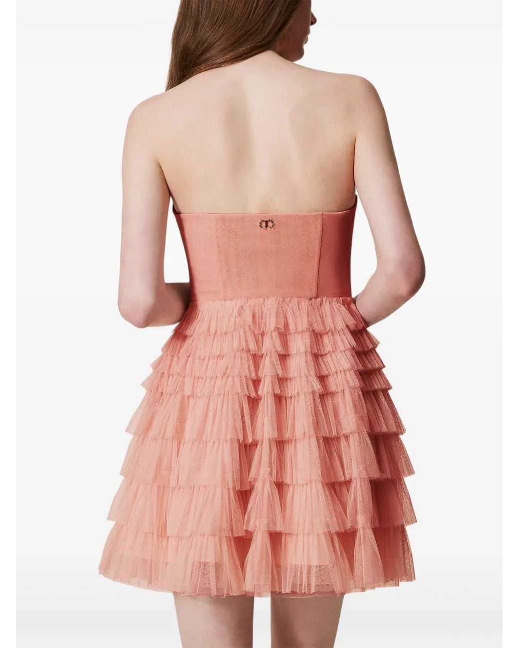 Twinset Pink Bustier Tulle Mini Dress