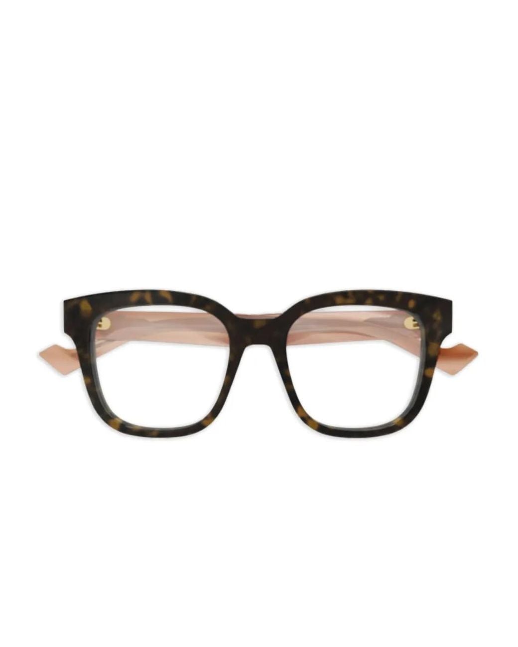 Gucci Brown Havana-Pattern Square-Frame Glasses