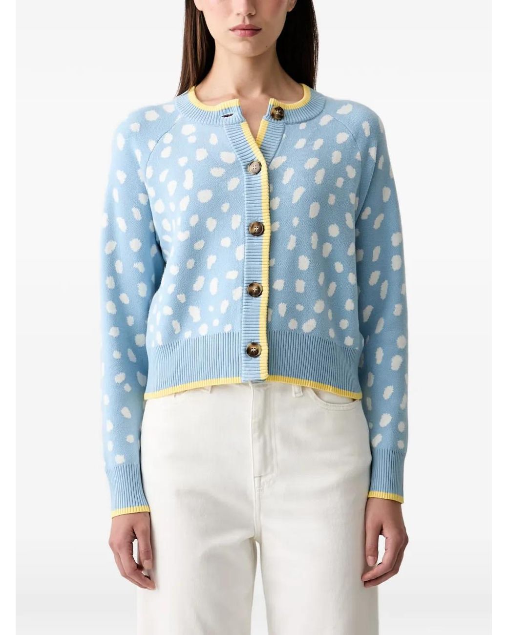 Never Fully Dressed Blue Cardigan À Pois