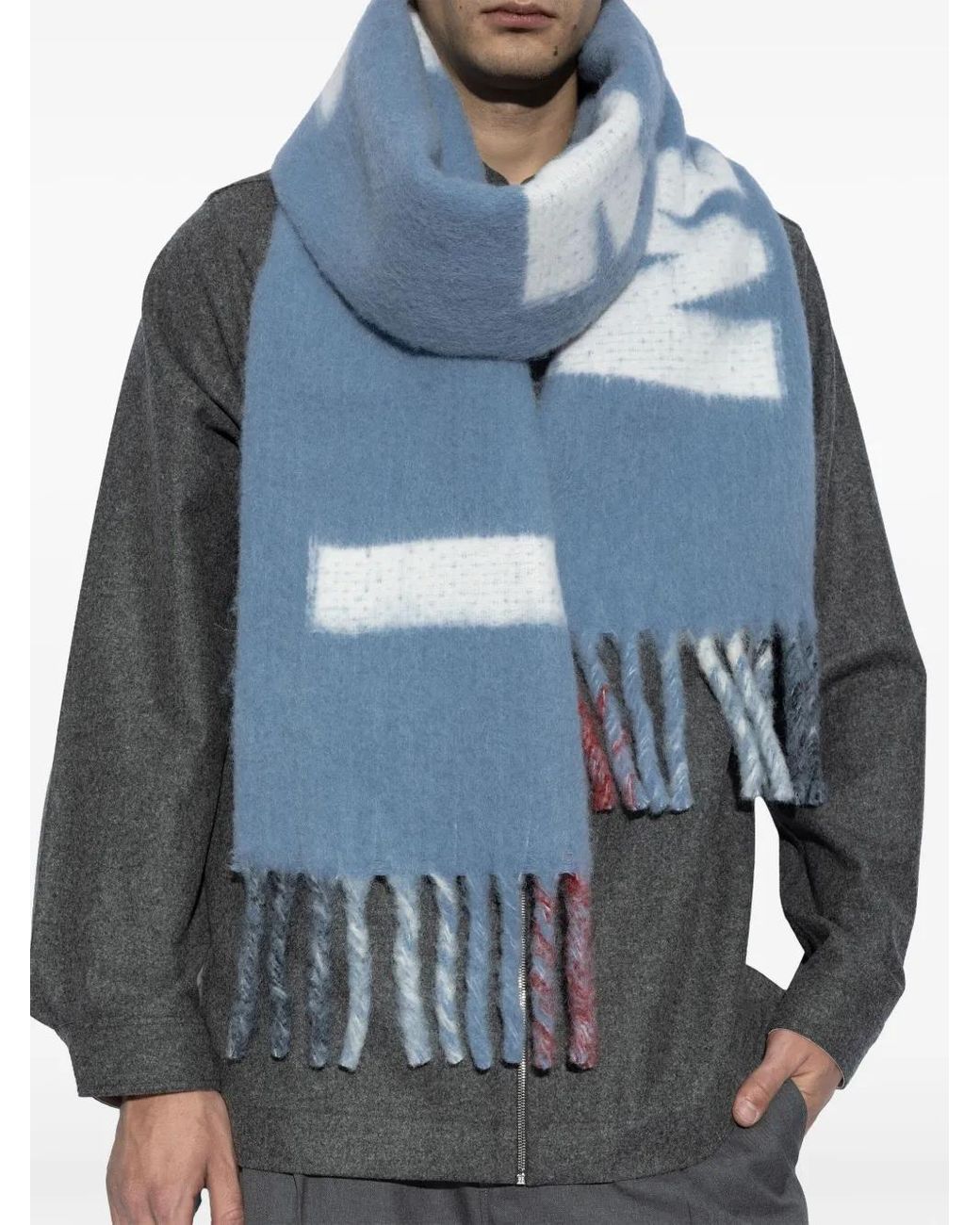 Marni Schal Mit Maxi-Logo in Blue für Herren