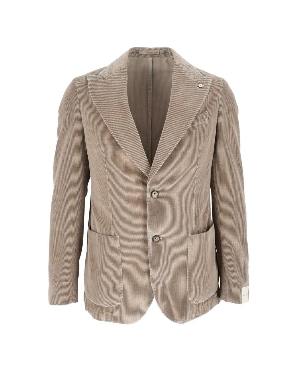 L.b.m. 1911 Natural Corduroy Single-Breasted Blazer for men