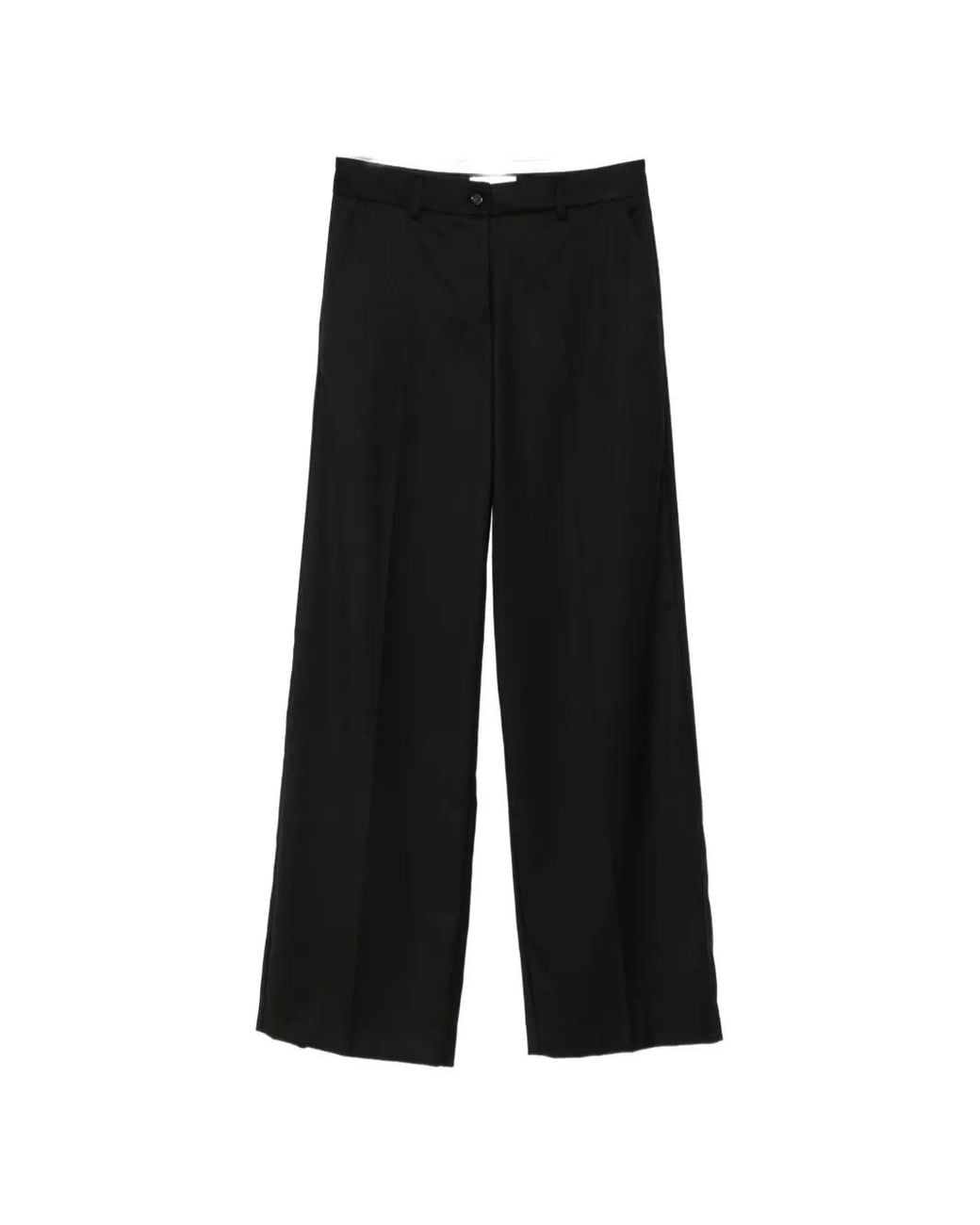 MARSĒM Black Pressed-Crease Wide-Leg Trousers