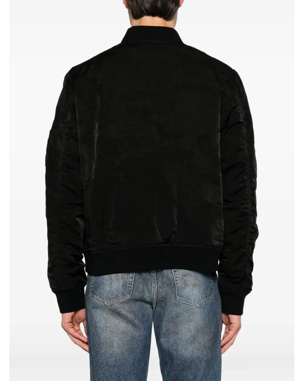 Fendi Black Logo-Tape Bomber Jacket for men