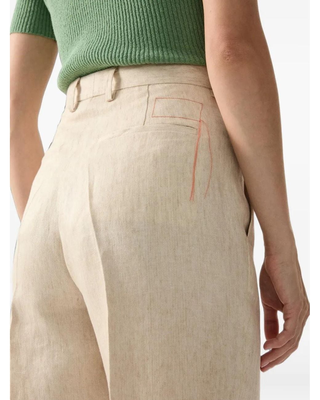 Fortela White Justine Pleated Trousers