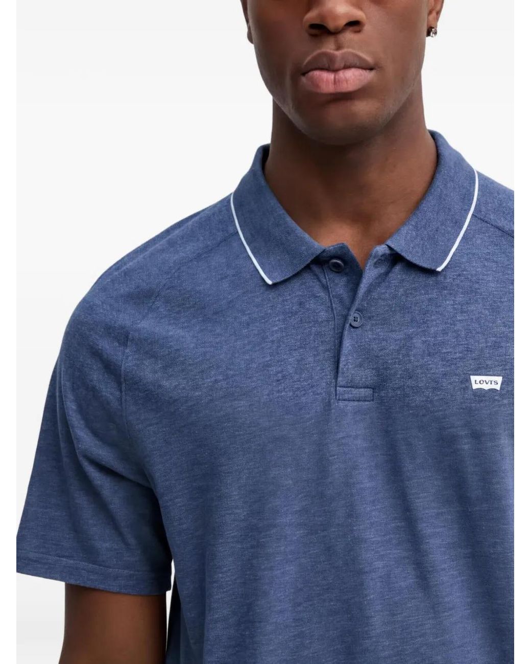 Levi's Blue Shoreline Tech Short-Sleeve Polo Shirt for men