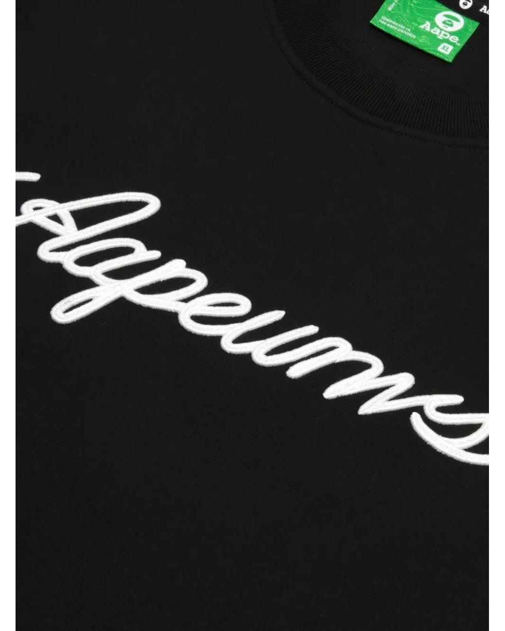 Aape By A Bathing Ape Black Logo-Embroidered Sweatshirt for men