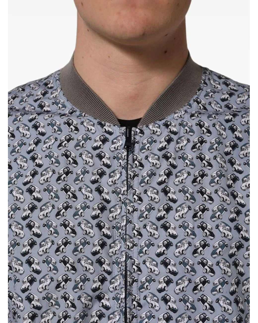 Dolce & Gabbana Gray Car-Print Bomber Jacket for men