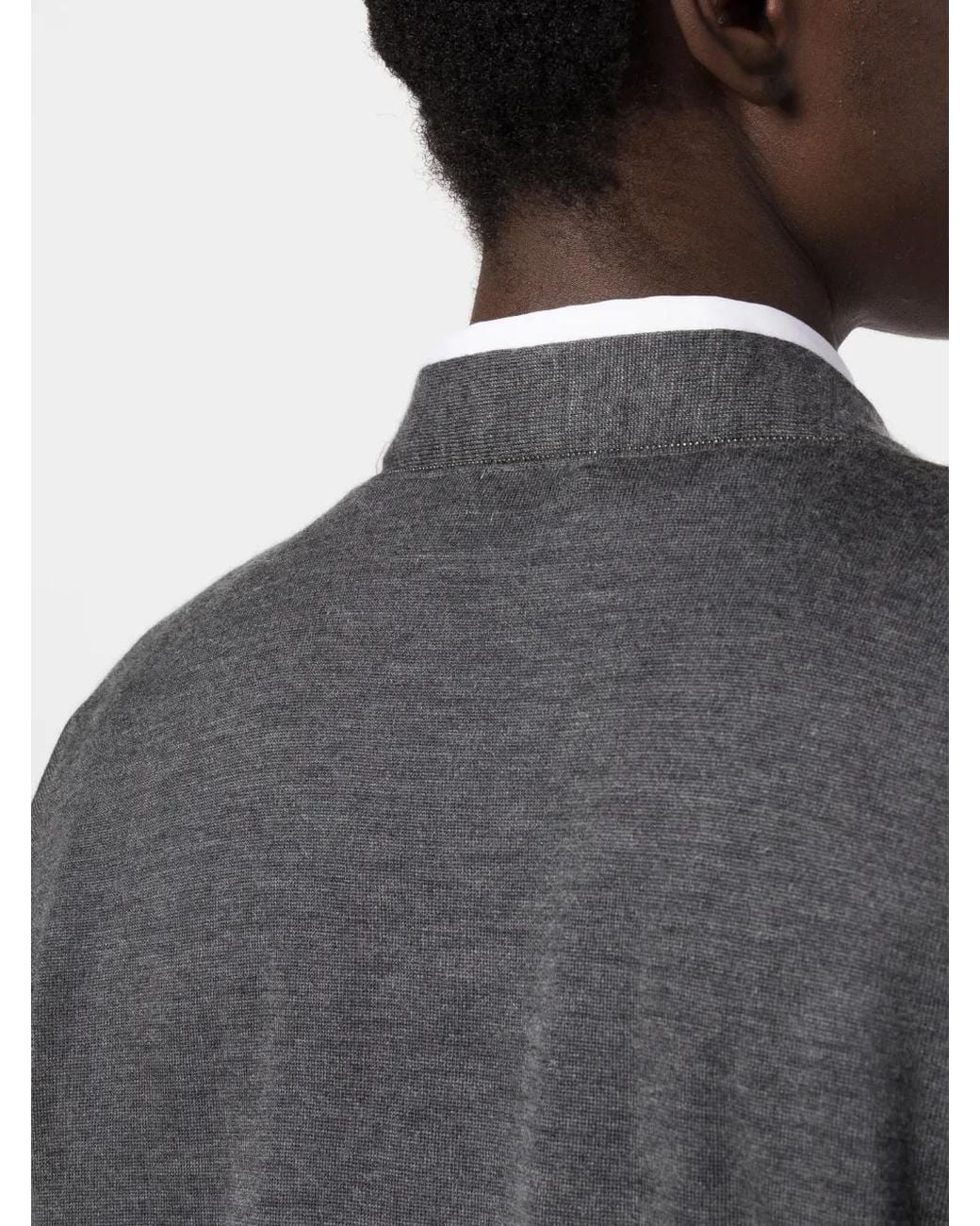 Brunello Cucinelli Black V-Neck Button-Fastening Cardigan