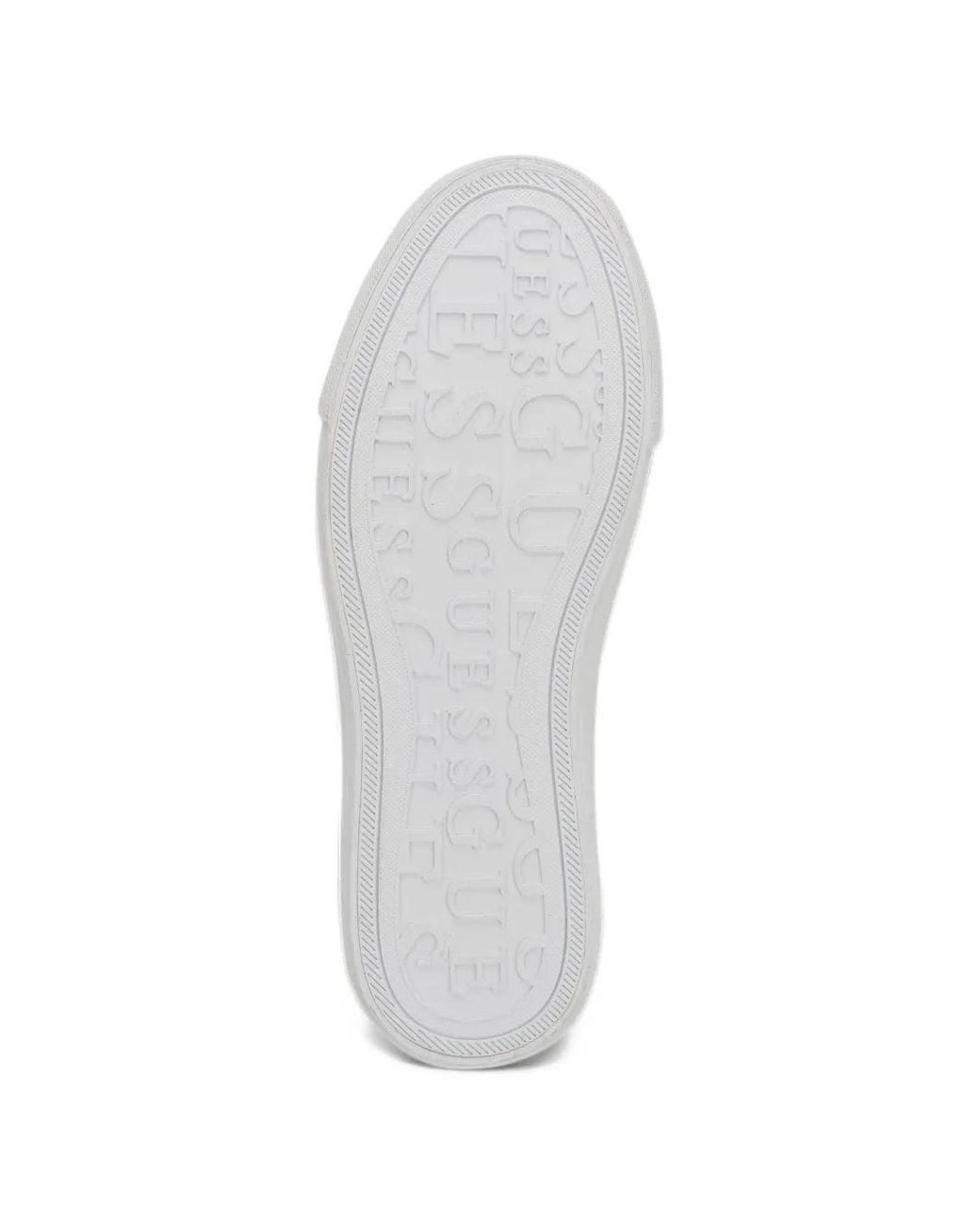 Guess White Jlove Quilted Logo-Embroidered Sneakers