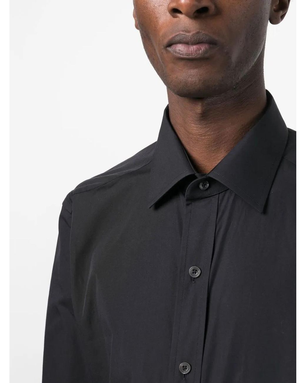 Tom Ford Long Cotton Shirt Black for men