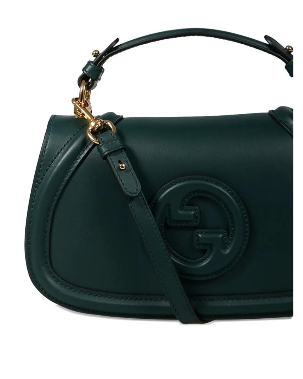 Gucci Green Medium Blondie Logo-Embossed Tote Bag