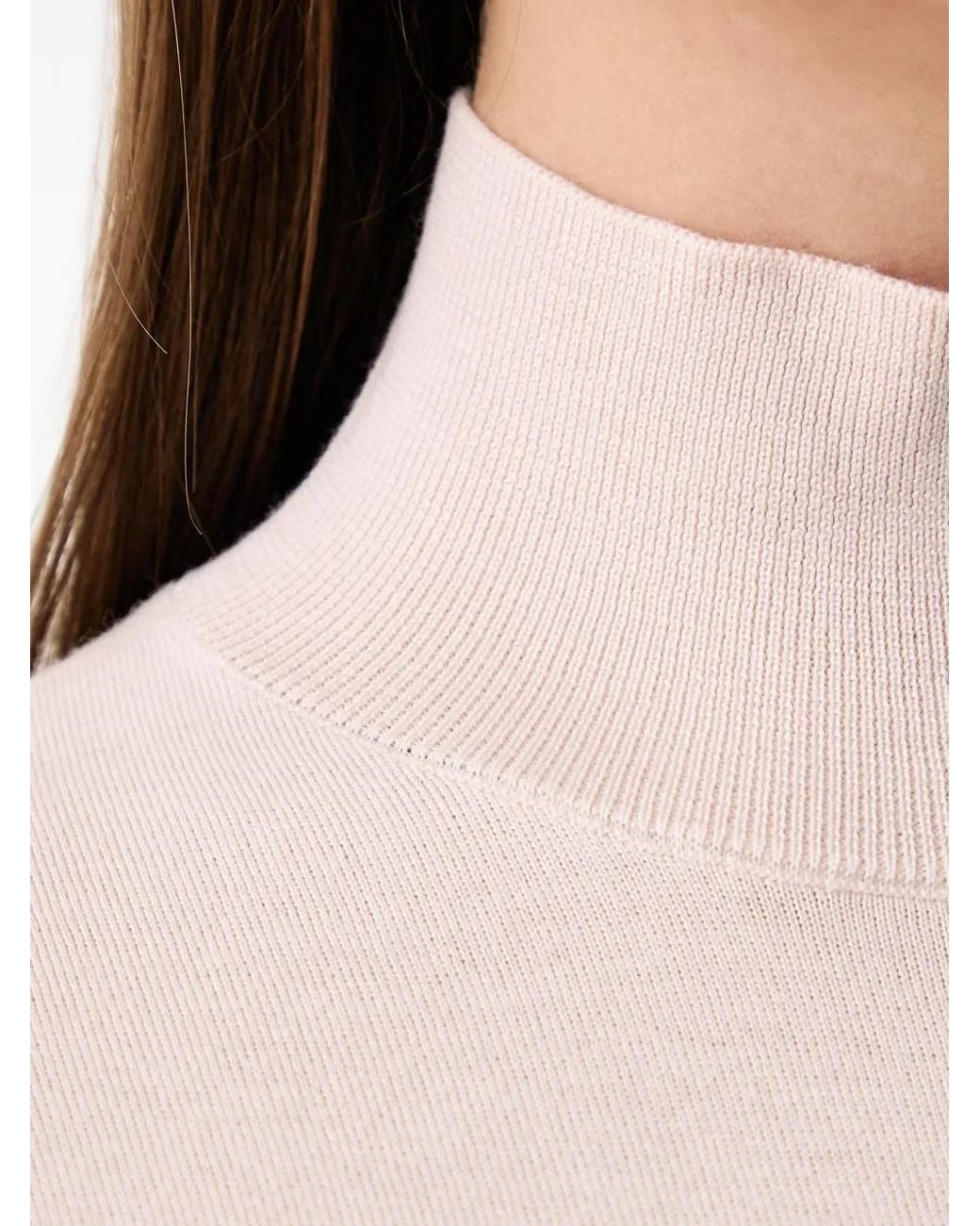 Kaos White High-Neck Short-Sleeve Sweater