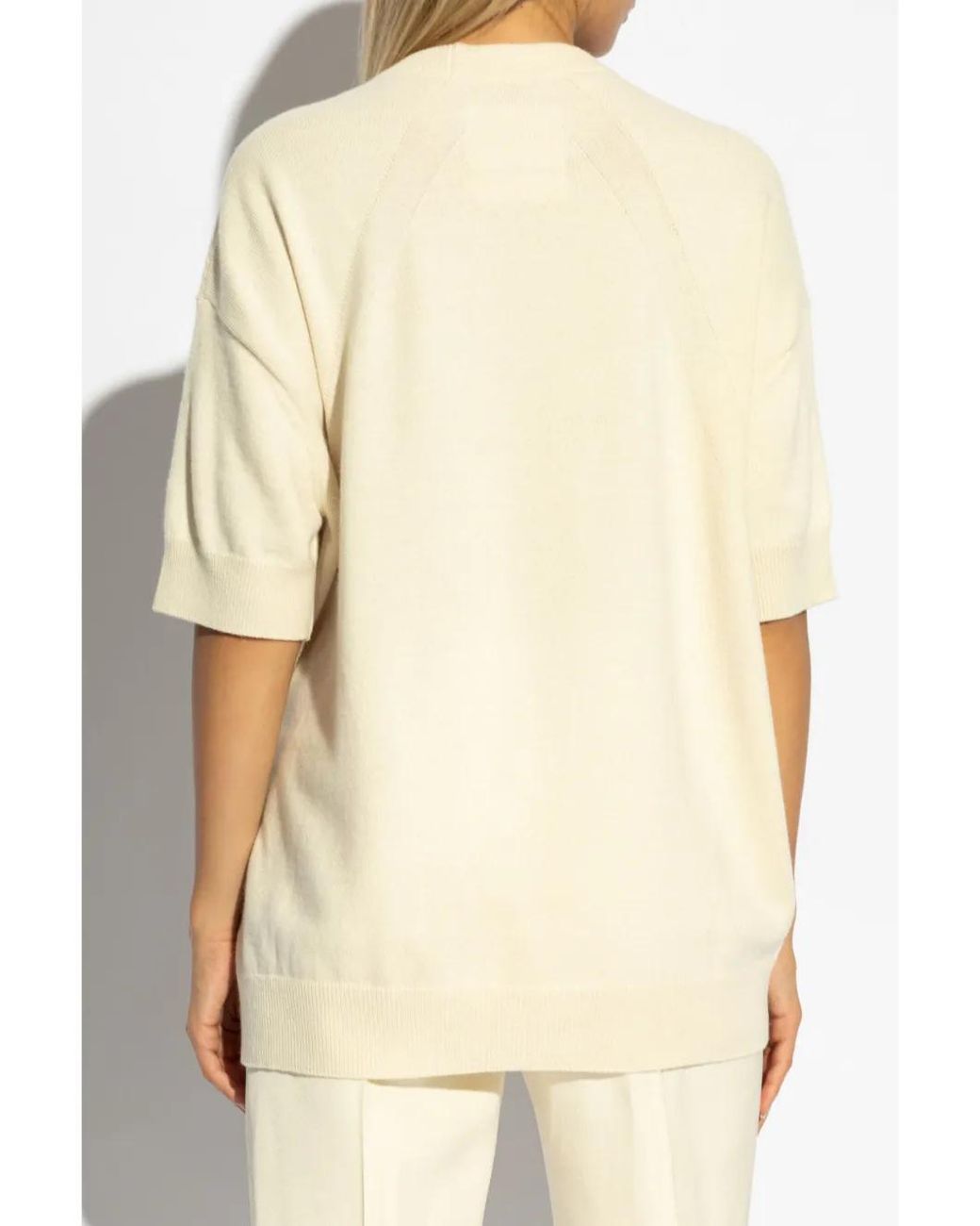 Jil Sander Natural Crew-Neck Knitted T-Shirt